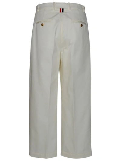 Shop Thom Browne White Cotton Pants
