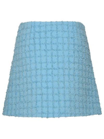 Shop Versace Skirt In Blue