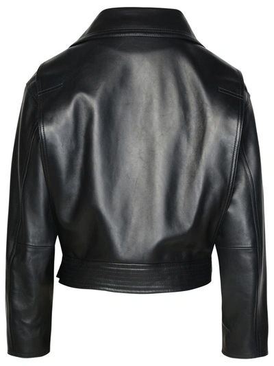 Shop Versace Black Lambskin Jacket