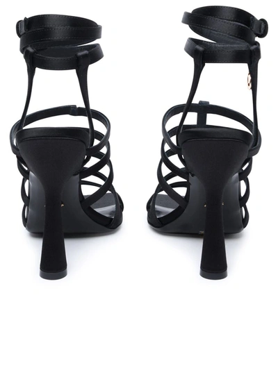 Shop Versace Black Satin Sandals