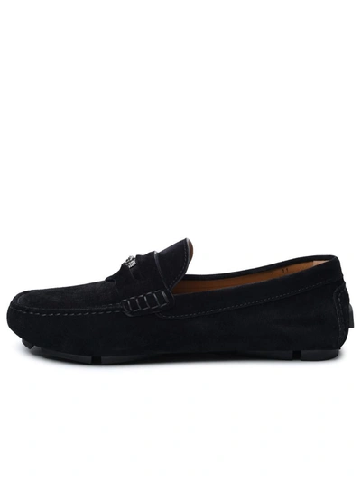 Shop Versace Black Suede Loafers