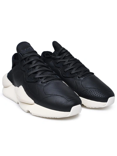Shop Y-3 Adidas Black Leather Blend Sneakers