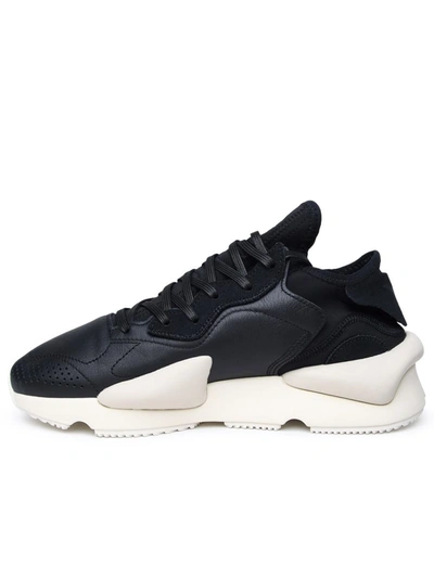 Shop Y-3 Adidas Black Leather Blend Sneakers