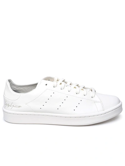 Shop Y-3 Adidas Ivory Leather Sneakers In White