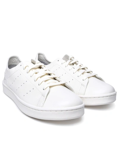 Shop Y-3 Adidas Ivory Leather Sneakers In White