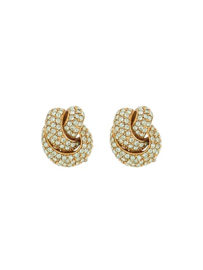 Shop Oscar De La Renta Love Knot Clip-on Earrings In Peridot