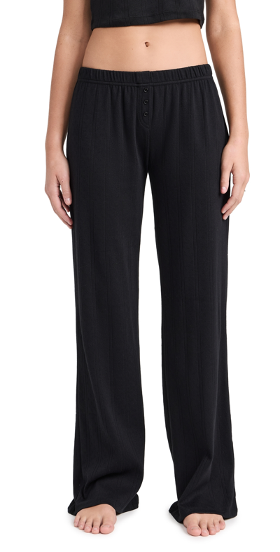 Coucou The Pointelle Pants Black Xs In Black