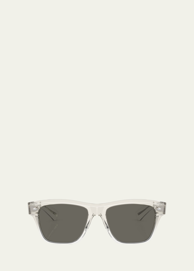 Shop Oliver Peoples Acetate Square Sunglasses In Grey