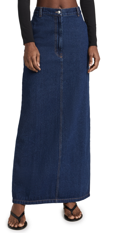 Shop Beaufille Minter Maxi Skirt Blue Wash