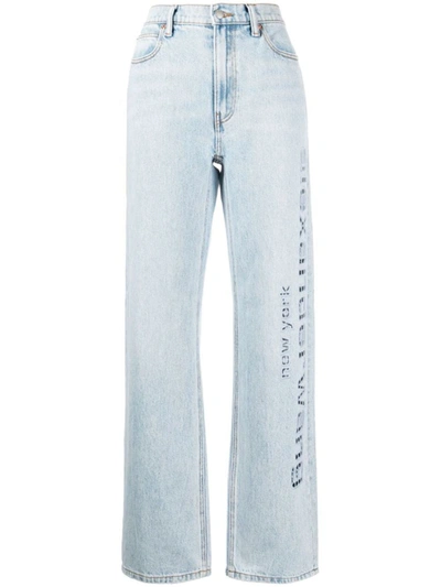 Shop Alexander Wang Cut-out Logo Jeans Clothing In Blue