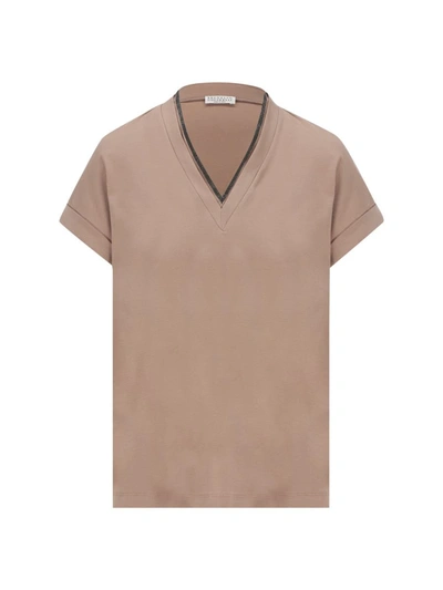 Shop Brunello Cucinelli T-shirt And Polo In Coyote