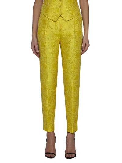 Shop Dolce & Gabbana Trousers In Yellow