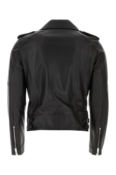 Shop Dsquared2 Dsquared Leather Jackets In Black