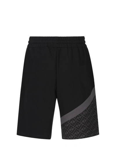 Shop Fendi Shorts In Anthracite Black