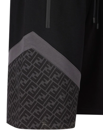 Shop Fendi Shorts In Anthracite Black