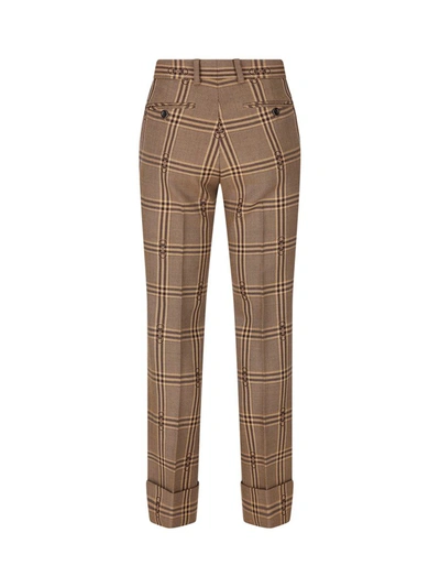 Shop Gucci Trousers In Beige/brown