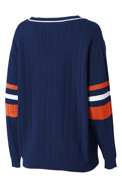 Shop Wear By Erin Andrews University V-neck Cotton Sweater In Auburn University