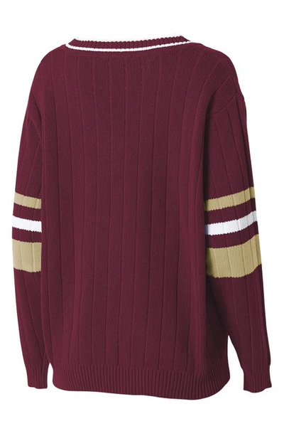 Shop Wear By Erin Andrews University V-neck Cotton Sweater In Florida State University