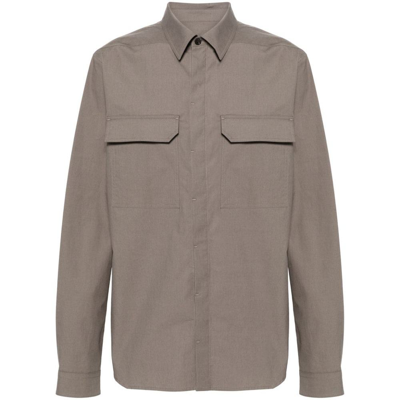 Shop Rick Owens Shirts In Grey