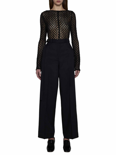 Rohe Geometrical Lace Long Sleeves Top In Black