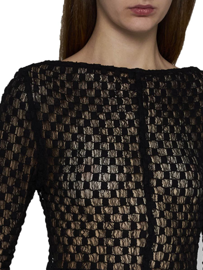 Rohe Geometrical Lace Long Sleeves Top In Black
