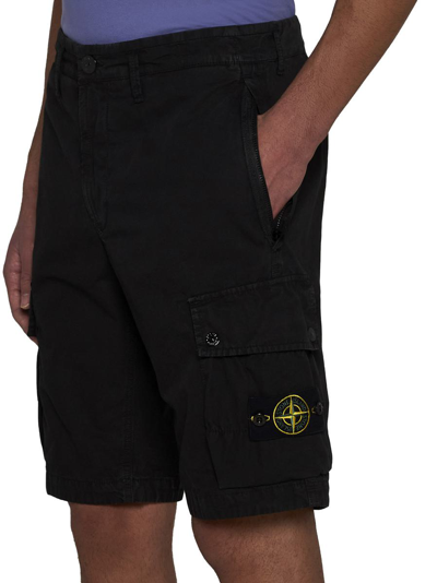 Shop Stone Island Shorts In Black