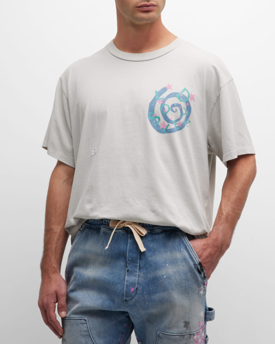 Shop Lost Daze Men's Jersey Spiral T-shirt In White