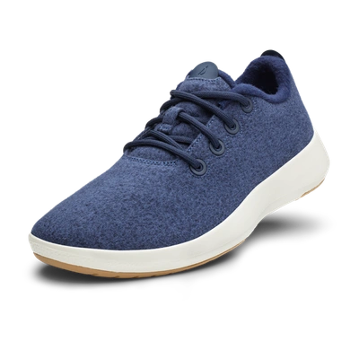 Shop Allbirds Women's Wool Runner Mizzles In Hazy Indigo