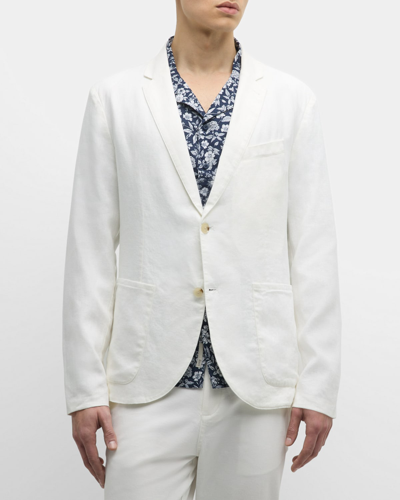Shop Onia Men's Solid Linen Blazer In White