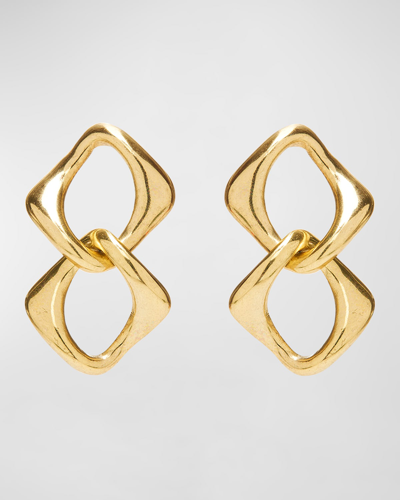 Shop Oscar De La Renta Chain Link Earrings In Gold