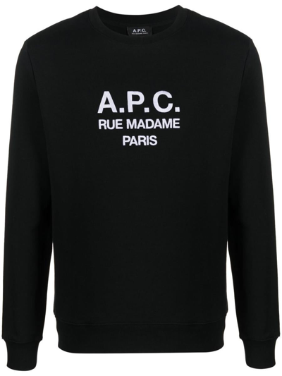 Shop Apc A.p.c. Organic Cotton Sweatshirt In Black