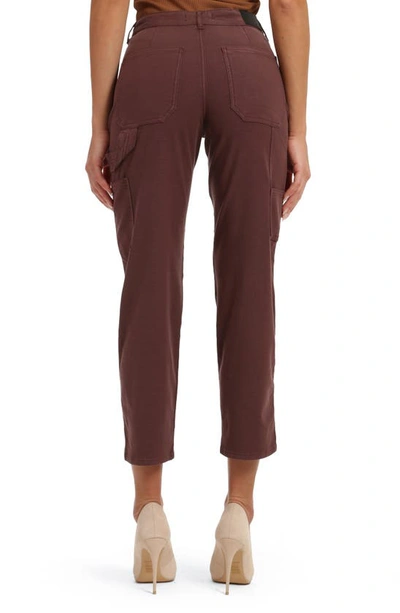 Mavi Jeans Luisa High Waist Straight Leg Twill Carpenter Pants In Mahogany Luxe Twill