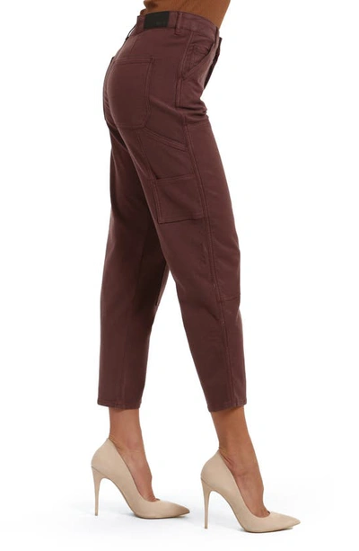 Mavi Jeans Luisa High Waist Straight Leg Twill Carpenter Pants In Mahogany Luxe Twill