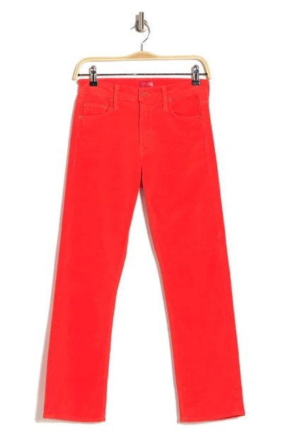 Shop Mother The Rider Mid Rise Ankle Crop Pants In Ember Glow