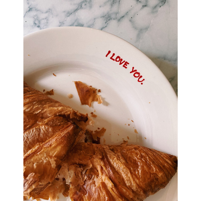 Anna + Nina I Love You Ceramic Breakfast Plate 22cm In White