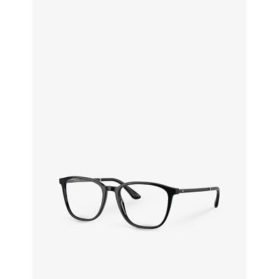 Shop Giorgio Armani Men's Black Ar7250 Square-frame Acetate Optical Glasses