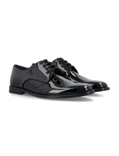 Shop Dolce & Gabbana Glossy Derby Shoes In Black