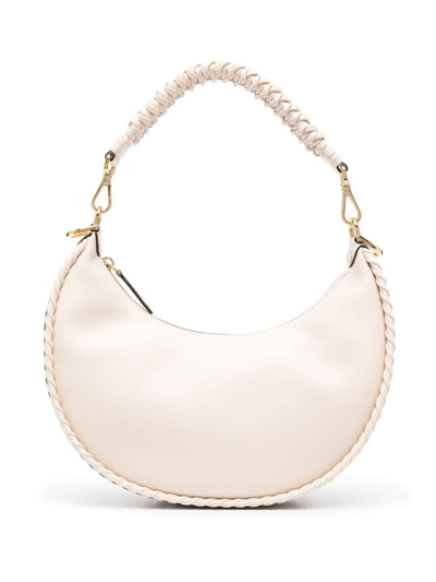 Shop Fendi Graphy Small Leather Shoulder Bag In White