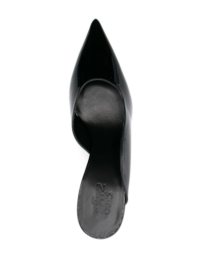 Gia Borghini Open Toe Heeled Sandal With Refined Shape In Black