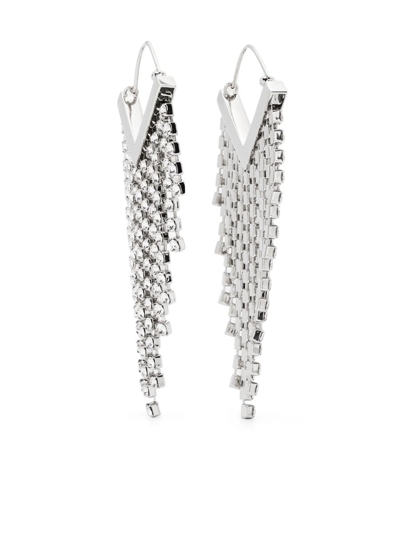 Isabel Marant Boucle D'oreill Crystal-embellished Drop Earrings In Transparent Silver