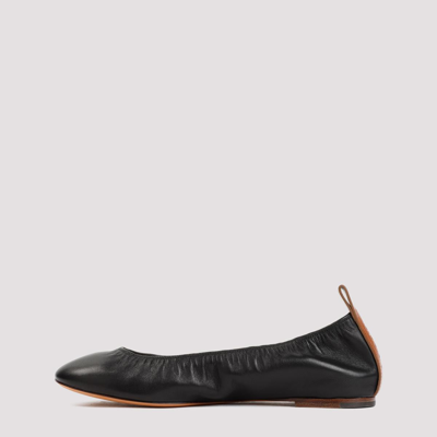 Shop Lanvin Nappa Ballerina Shoes In Black