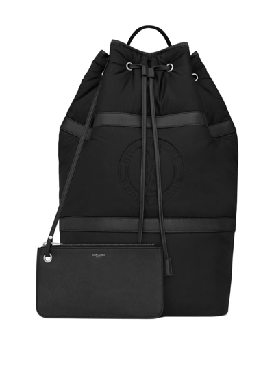 Shop Saint Laurent Rive Gauche Eco-nylon Crossbody Bag In Black