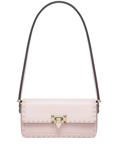 Shop Valentino Garavani Rockstud23 Leather Shoulder Bag In Pink