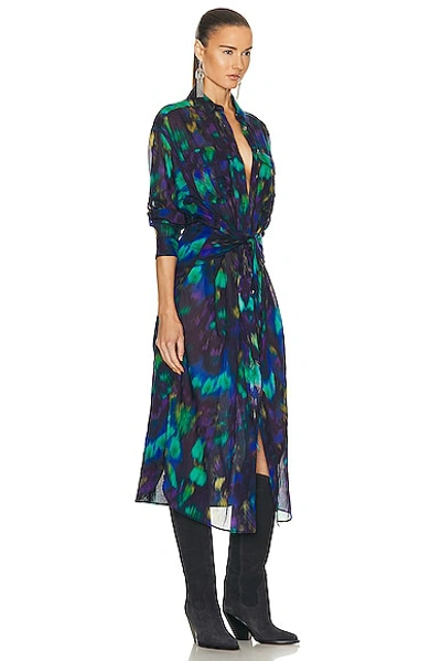 Shop Isabel Marant Étoile Nesly Dress In Blue & Green