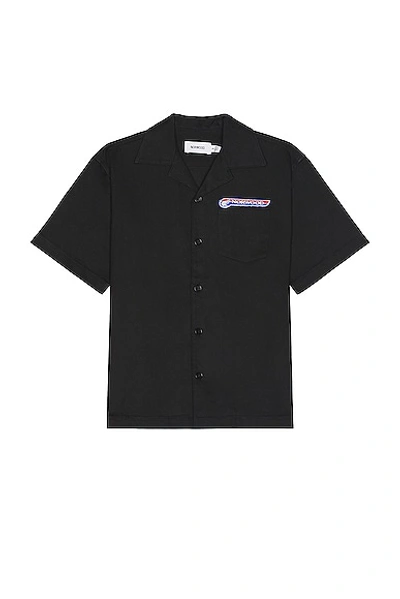 Shop Norwood Pit Crew Button Down Shirt In Black