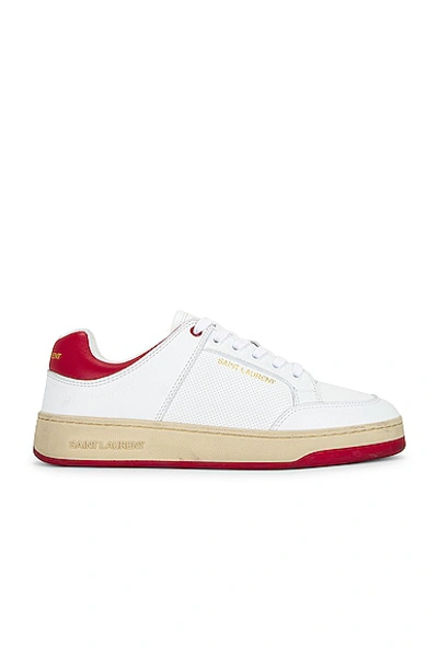 Shop Saint Laurent 61 Sneaker In White & Red