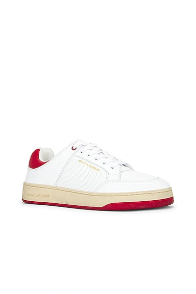 Shop Saint Laurent 61 Sneaker In White & Red