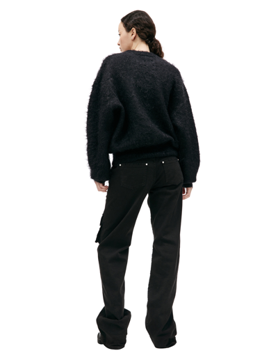 Saint Michael Logo Mohair Sweater In Black