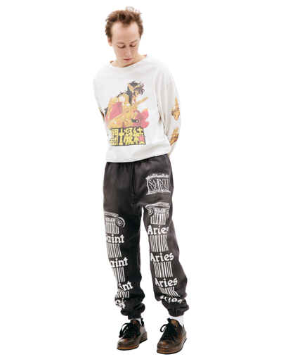 Shop Saint Michael Х Aries Printed Sweatpants In Black