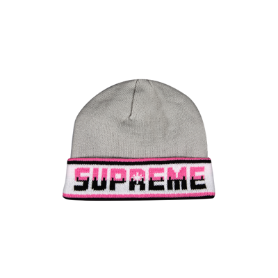 Pre-owned Supreme Double Logo Facemask Beanie 'grey'